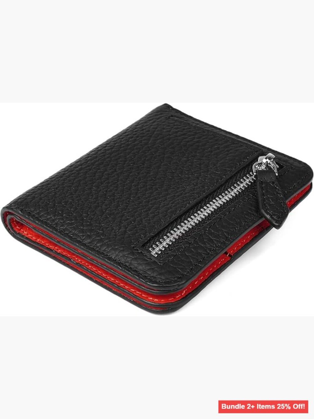 Ultra Slim RFID Blocking Genuine Leather Bifold Wallet with Zipper Coin Pocket
